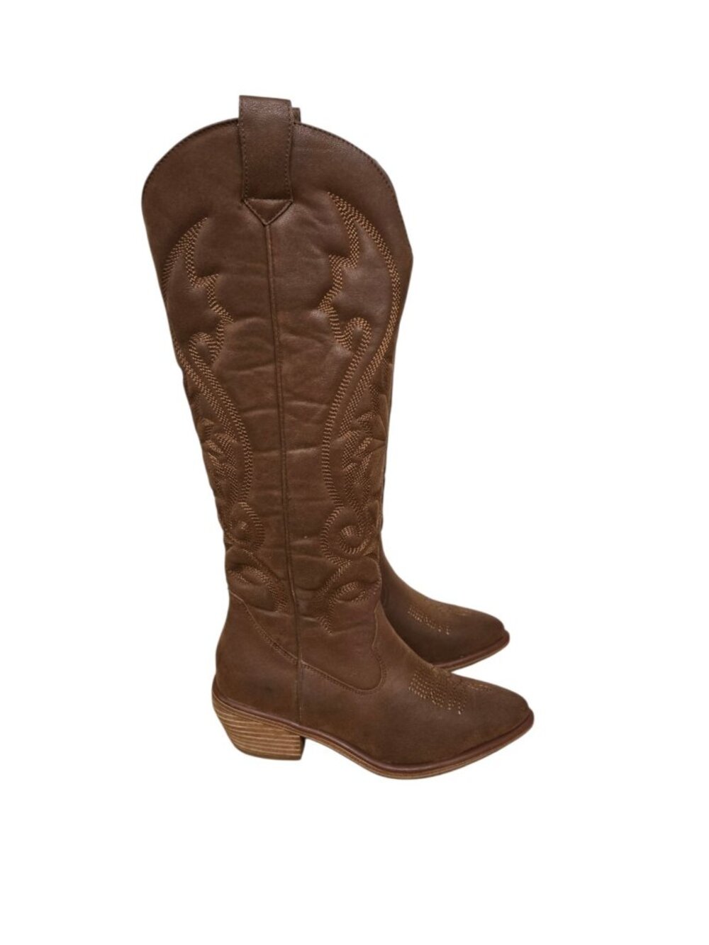 MIA Kolt Knee High Western Cowboy Boots Womens Size 6M Brown Embroidered
